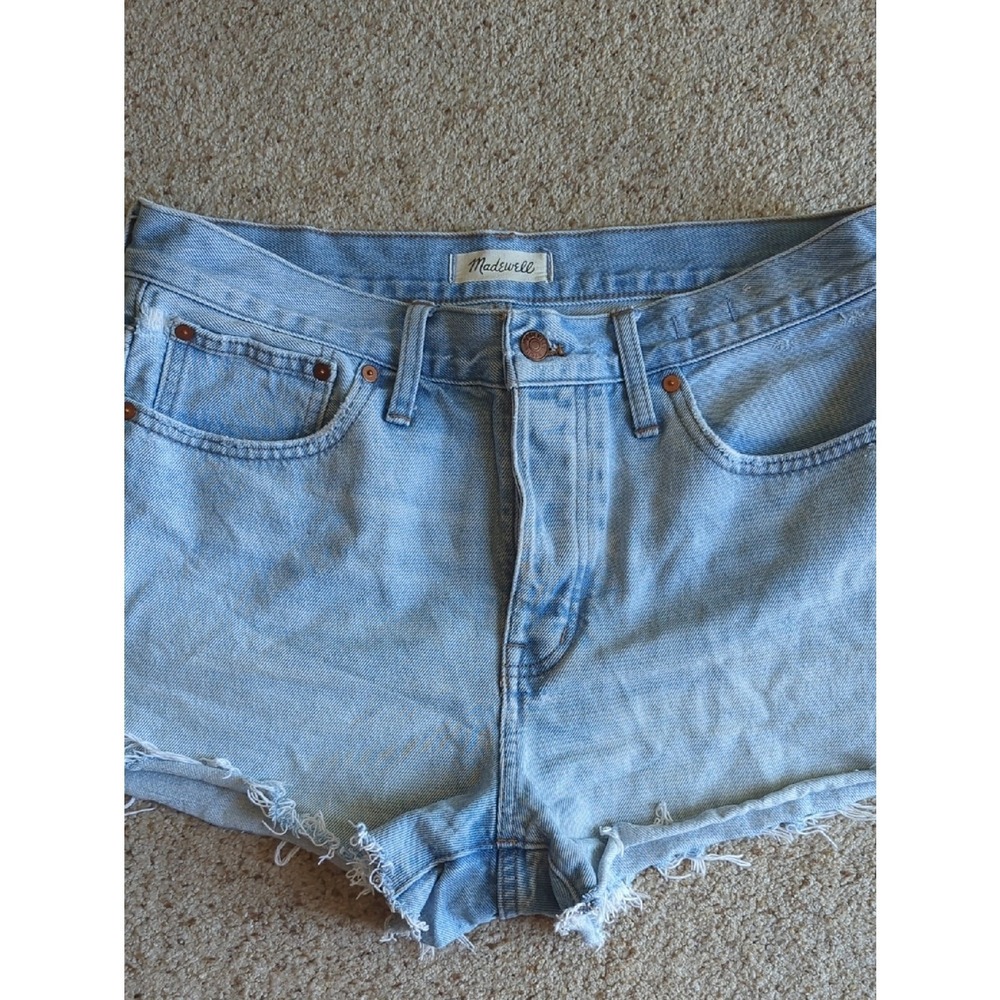 Madewell Light Blue Distressed Denim Cutoff Shorts Y2K Size 29